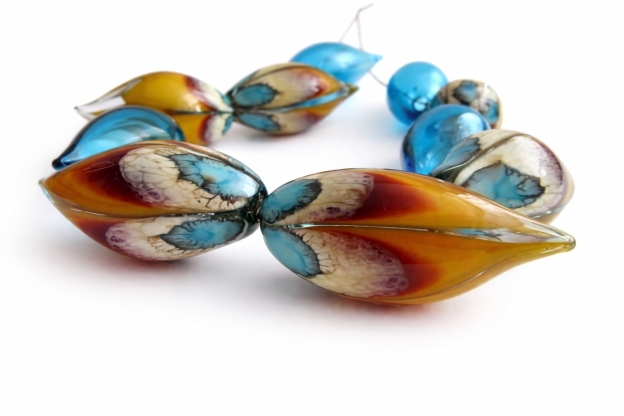 Foukané kapky*Blown Glass Drop Beads